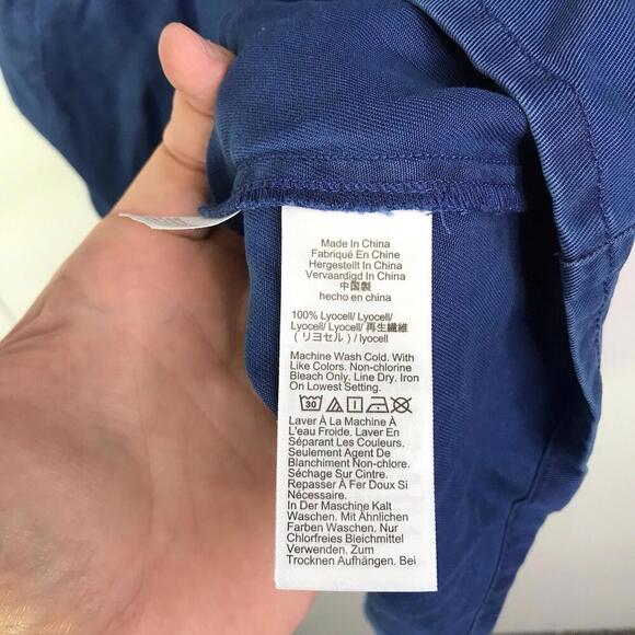 J Crew Dress Womens 14 Zip Front Navy Chambray Denim Short Sleeve Pullover - Picture 4 of 9